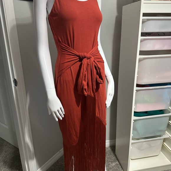 Vici Terracotta Fringe Maxi Dress - Picture 6 of 10